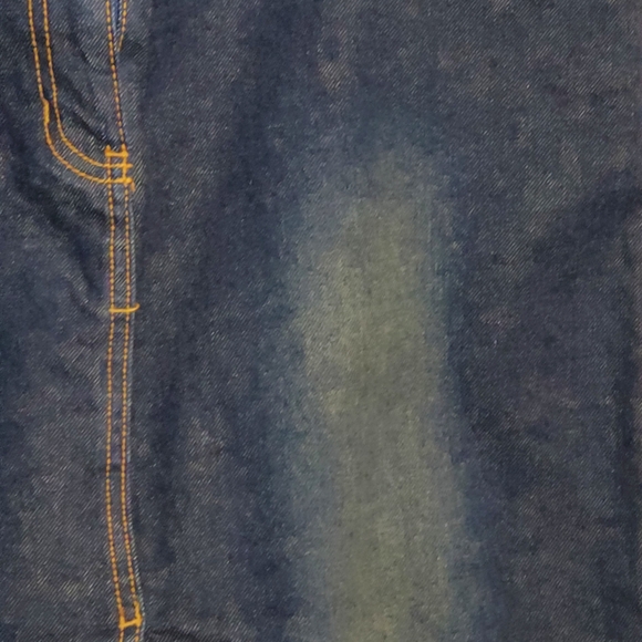 Laundry Dark Wash Blue Denim Zipfly Cotton Blend Skirt with Rhinestones Size 12 - Picture 13 of 15